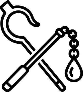 Crook and Flail Royal Authority Simple Line Art Vector
