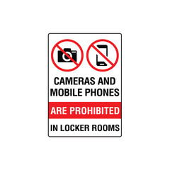 Cameras And Mobile Phones Prohibited Sign Vector Design Sticker
