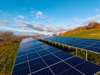 Solar panel farm generating clean renewable energy