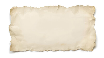 Obraz premium A clean vintage paper frame featuring irregular torn edges, light beige parchment texture, and a pure white blank center, designed to resemble aged handmade paper with subtle shadows.