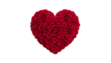 A breathtaking digital representation of pure affection, showcasing a vibrant heart meticulously formed from countless lush red roses, symbolizing deep love and enduring romance