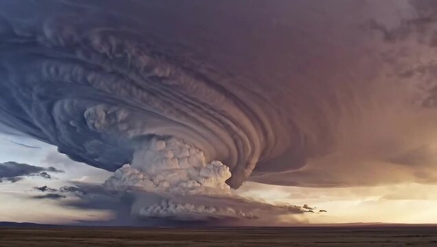 Dramatic Supercell Storm Cloudscape