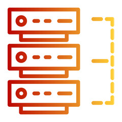 Obraz premium Optimize Segment Layer Server Icon from Network and Database Icon Collection (Outline Gradient style)
