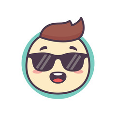 Cool Emoji Face Vector Illustration
