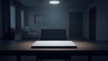 Closed Laptop Job Insecurity Concept. Perfect for: career blogs, layoff news, workplace stress content, economic downturn articles