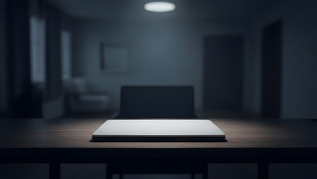 Closed Laptop Job Insecurity Concept. Perfect for: career blogs, layoff news, workplace stress content, economic downturn articles