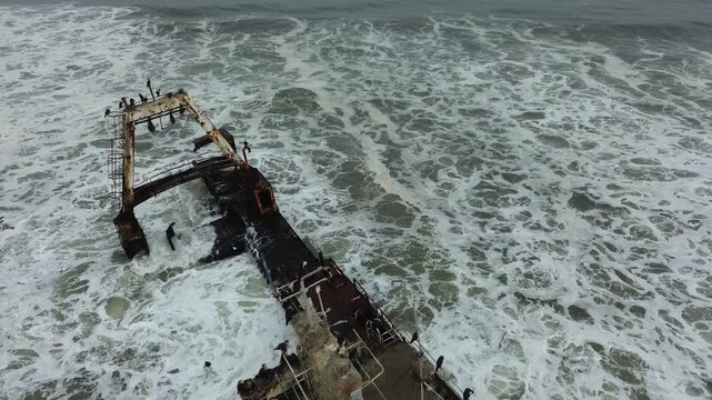 Shipwreck Zeila near Henties Bay on the Skeleton Coast of Namibi