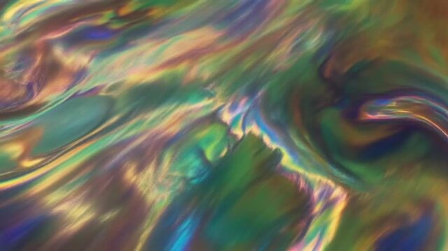 3D holographic liquid shape morphing continuously, iridescent colors rainbow light fluid motion, abstract futuristic sculpture, reflective glossy surface cinematic animation video 4K UHD, seamless