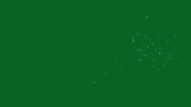 Luxury white glitter sparkle line trail, magic sparkle stars, fairy dust and pixie dust path, Christmas glitter stars isolated on green screen, particle overlay animation, 4K