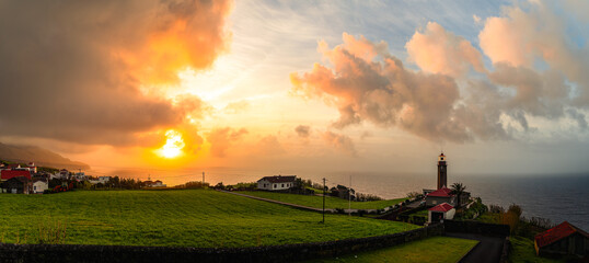 Ponta Garca at sunrise time, Sao Miguel island, Azores, Portugal