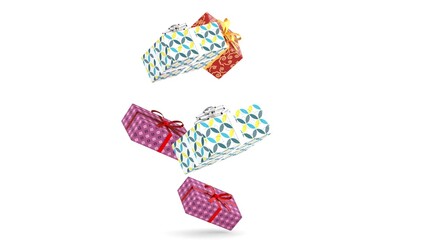 Obraz premium falling gift boxs