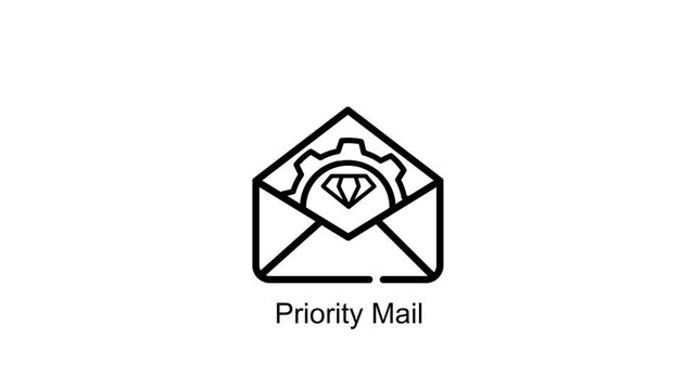 Priority Mail Line Icon Animation