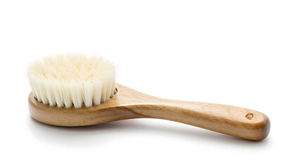 Skincare Brush: An elegantly crafted skincare brush rests, boasting soft bristles and a sturdy wooden handle, promising a refreshing and rejuvenating beauty routine.