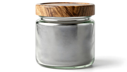 Modern Jar: A contemporary glass jar with a sleek wooden lid, perfect for storing a variety of items. It's a blend of functionality and style, ideal for any home.