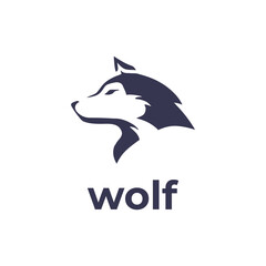 wolf head logo design template