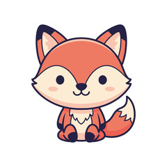 Obraz premium Adorable Cartoon Fox Illustration for Kids