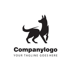 dog silhouette logo design template