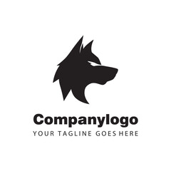 wolf head logo design template