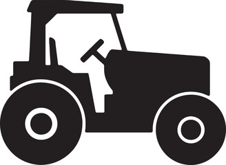 Agriculture tractor machine silhouette icon for farming industry vehicle representation used in harvesting plowing and soil cultivation works