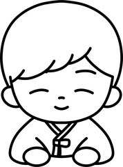 Obraz premium 세배 남 흑백