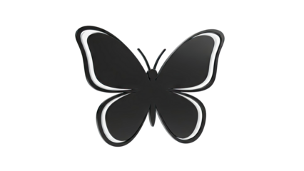 Stylized Black Butterfly Icon