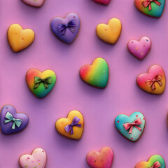 herzen randlos unendlich muster regenbogen kekse valentinstag