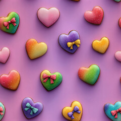 herzen randlos unendlich muster regenbogen kekse valentinstag