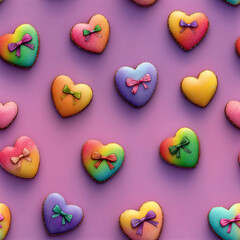 herzen randlos unendlich muster regenbogen kekse valentinstag