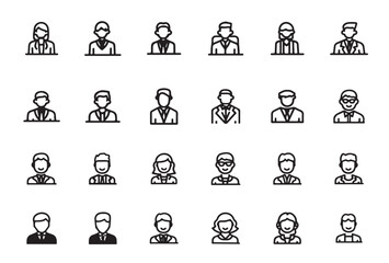 Collection of diverse user avatars in various attire and accessories