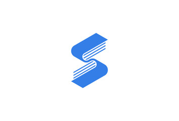 initial letter S Book logo, letter S with book icon combination, usable for branding and business logos, book Logo Design Template, vector illustration