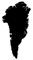 Greenland map silhouette, island territory outline