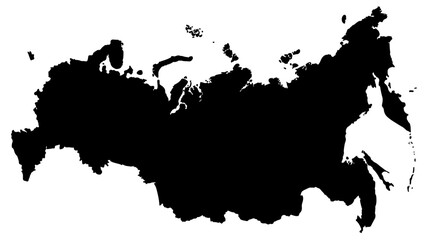 Russia map silhouette, country outline © OS