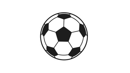 Obraz premium Classic Soccer Ball Design: Simple Geometric Pattern on White Background, Clean Vector Art