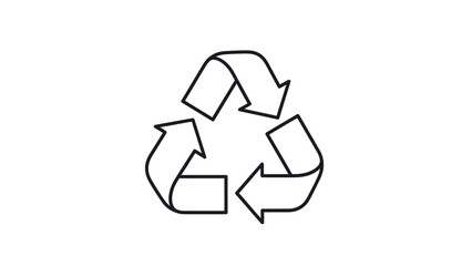 Obraz premium Recycling symbol icon outline.