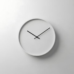 A minimalist white analog clock on a plain wall