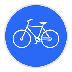 Obraz premium Bicycle lane traffic sign icon, cycling route symbol for road safety, urban transport and recreational biking paths
