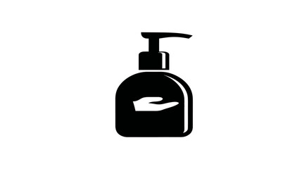 Obraz premium Hand Sanitizer Dispenser Icon, Liquid Soap Pump Bottle Symbol. Hygiene Product Vector Art for Cleanliness & Protection