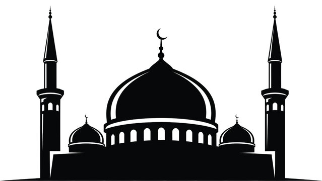 Classic mosque vector silhouette inspired by the Middle East