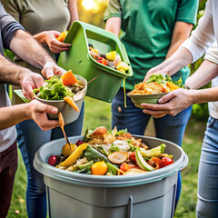 Conceptual image highlighting food waste-s environmental impact