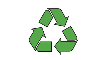 Obraz premium Green recycling symbol icon promoting environmental sustainability on isolated white background
