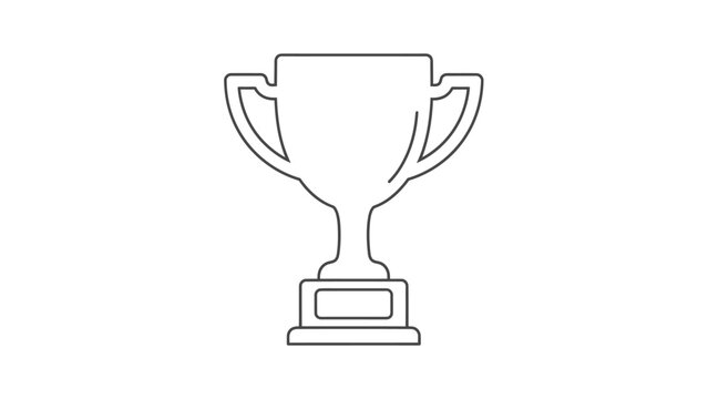 Simple Trophy Icon Line Art.