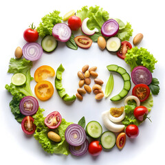 Fresh green lettuce tossed with juicy cherry tomatoes and crisp cucumber slices, creating a vibrant