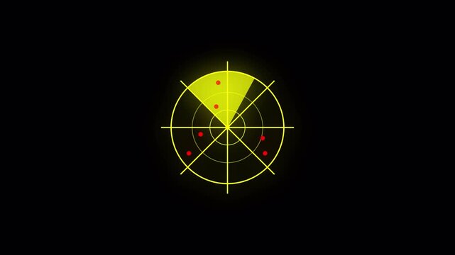 Digital searching system animation. Rader searching security concept animation icon. signal waves, searching icon with transparent background with alpha channel