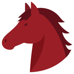 Horse Head Side Profile Portrait 90 Degree Vector © KAICHEN