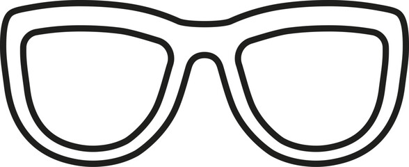 Glasses icon. Eyeglasses. Contour silhouette. Vector. Line style.