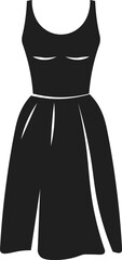 Black women dress icon. Black silhouette. Vector.