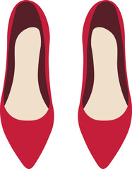 Red high heels shoes. Vector illustration.