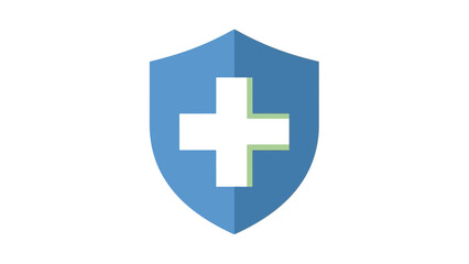 Obraz premium Healthcare Shield Protection Icon with Plus Sign - Medical Security Symbol