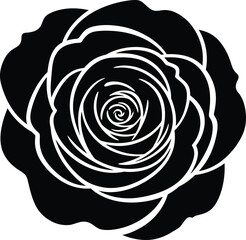 Black Rose Flower Elegant Silhouette Illustration