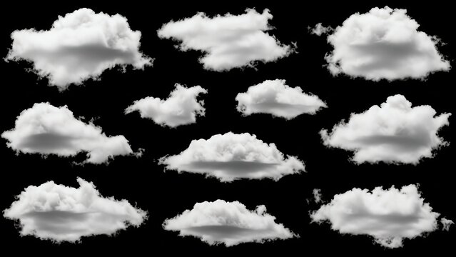 White, heart-shaped clouds floating in the sky